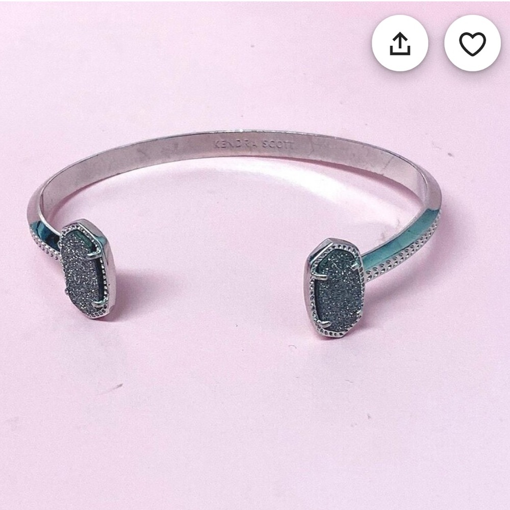 Kendra Scott Elton Silver Cuff Bracelet in Platinum Drusy